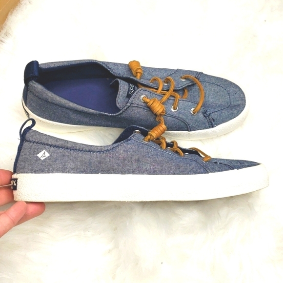 SPERRY Crest Vibe Crepe Chambray Boat Shoes 8M - Picture 9 of 13